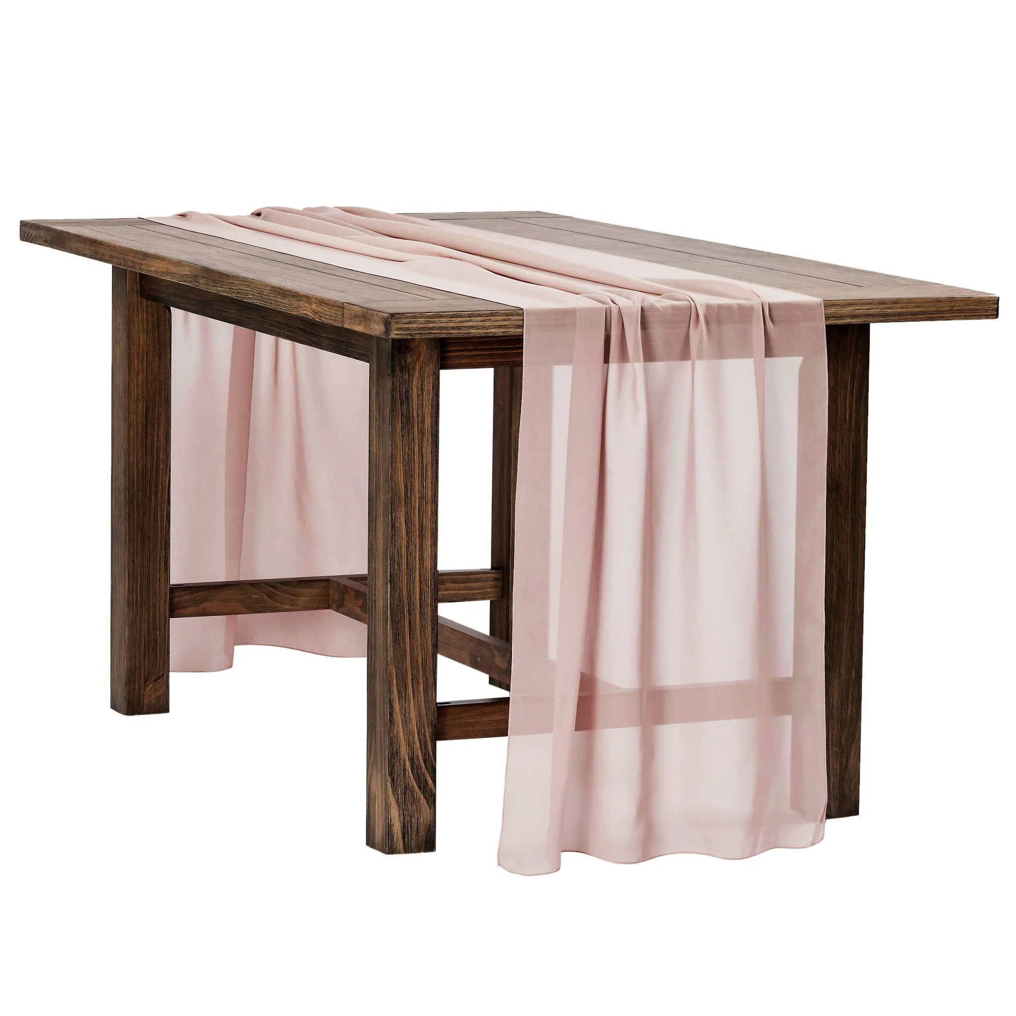 Chiffon Wedding Table Runner 10FT x 27" - Dusty Rose/Mauve