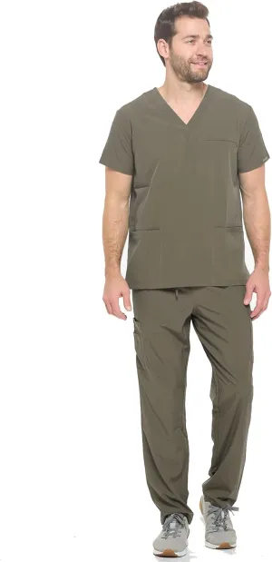 Dagacci Medical Uniform Unisex 4-Way Stretch Scrubs Set Top and Pants