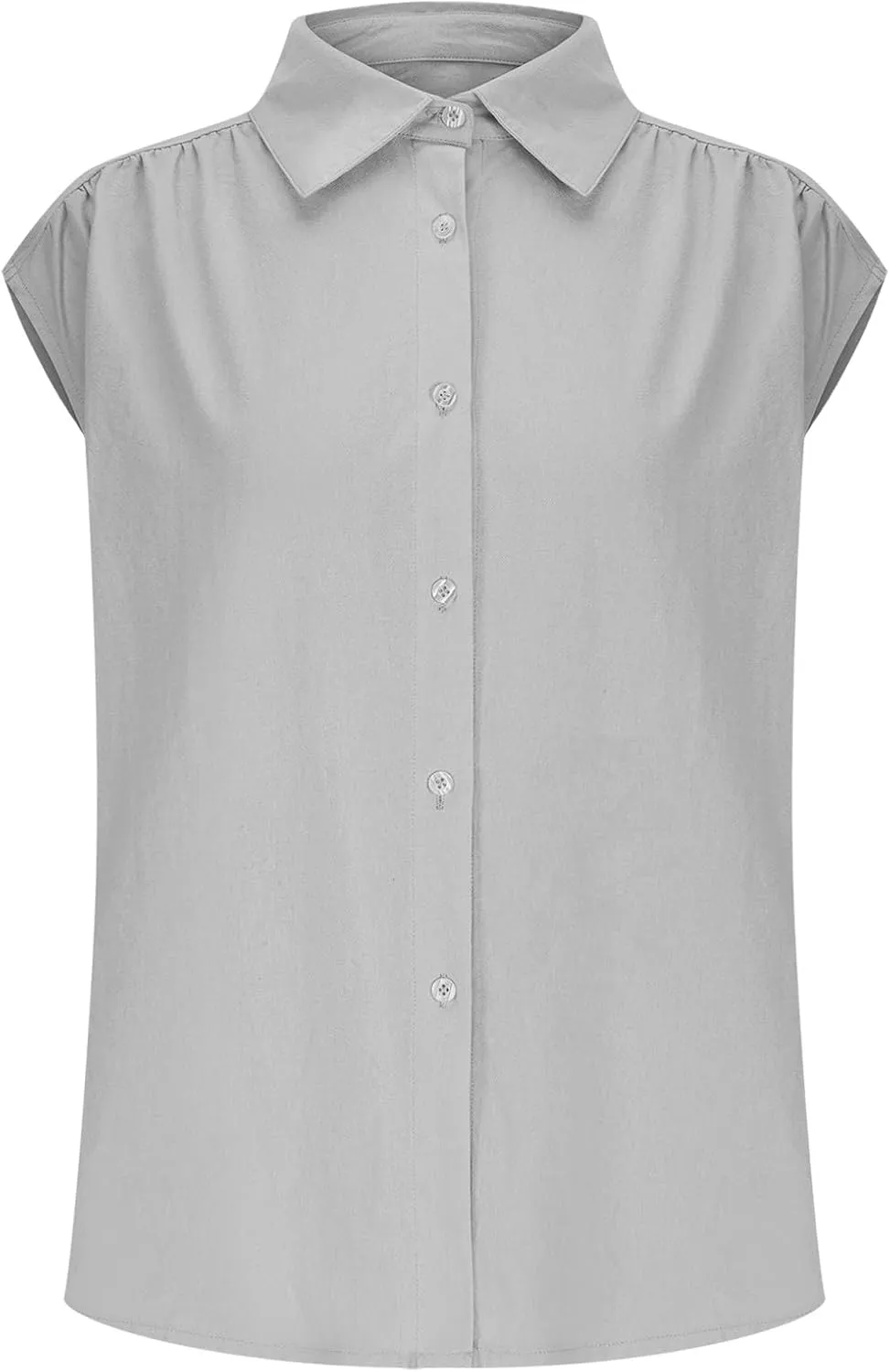 Linen Shirts for Women Loose Fit Cap Sleeve Button up Blouse Loose Collared Shirt Casual Summer Tops Beach Blouse Tops