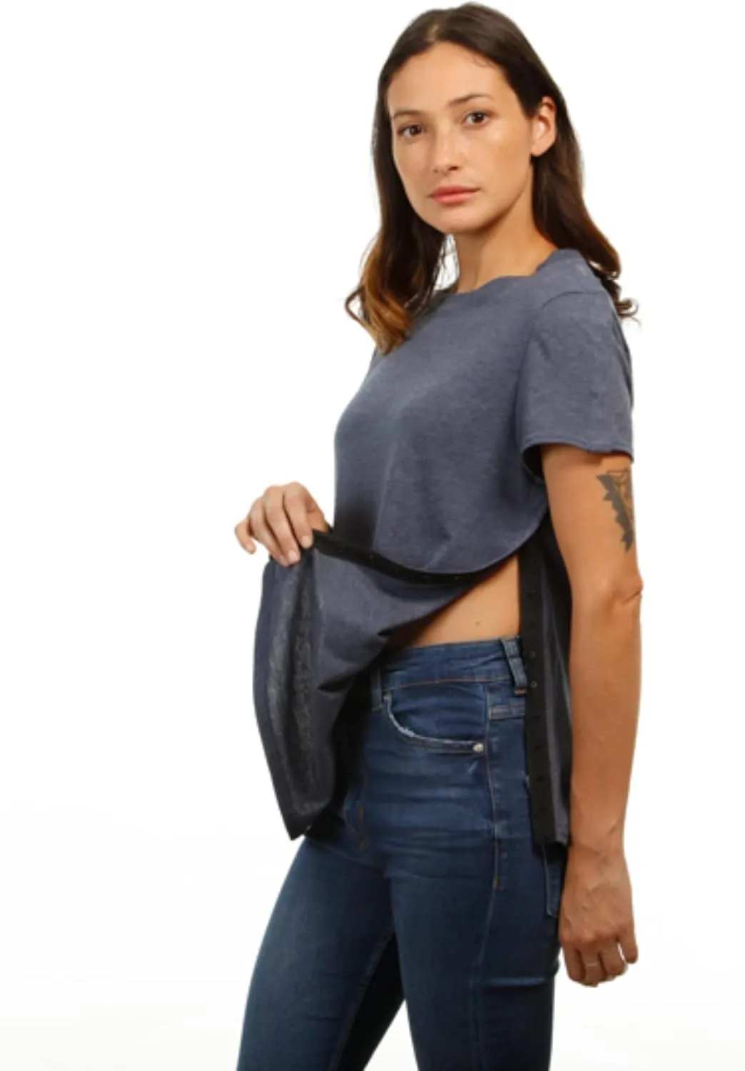 MAI Shoulder Surgery Shirts for Women - Soft Fabric Tear Away Shirt with Premium Snap, Chemo Shirts for Port Access