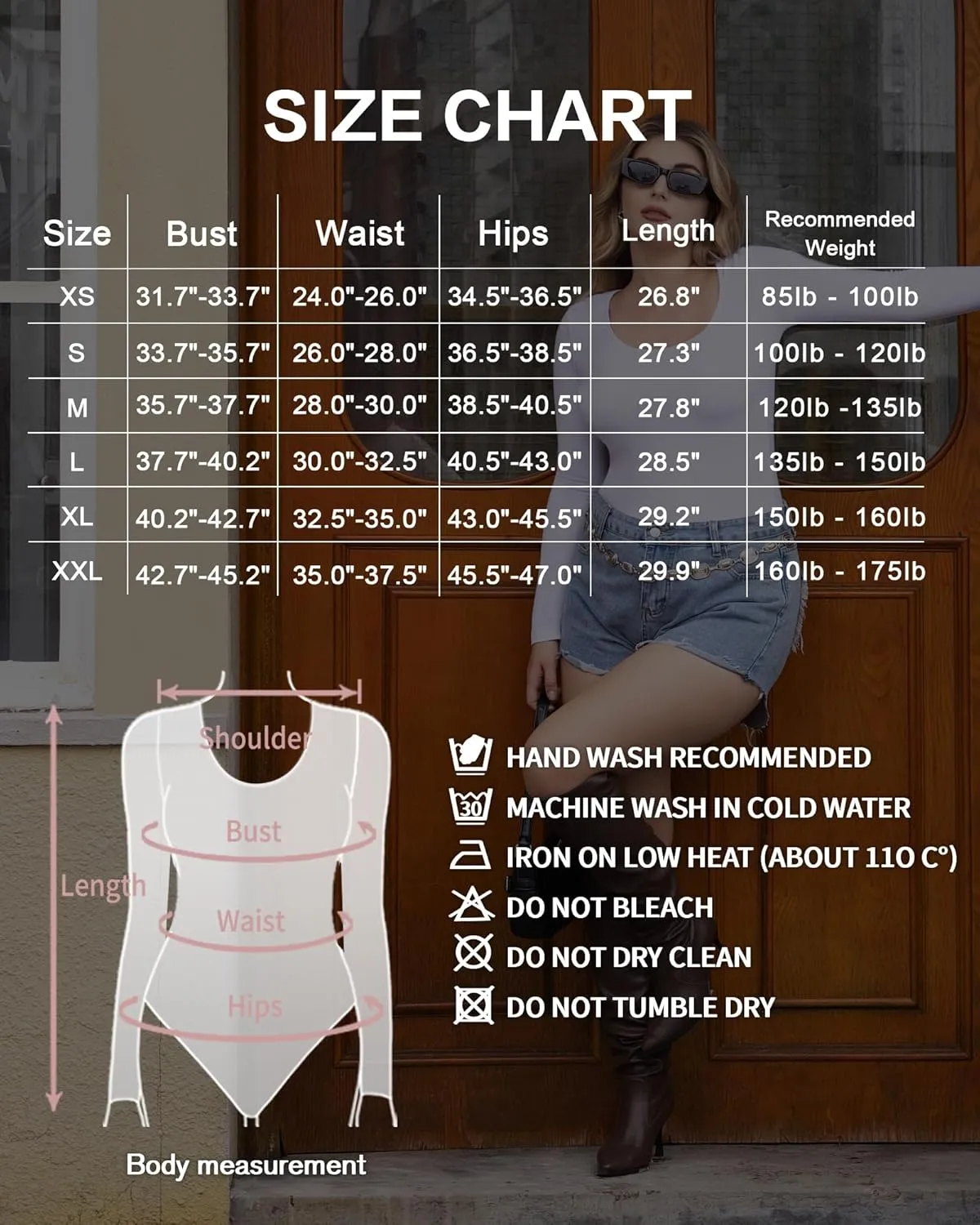 MANGOPOP Long Sleeve Bodysuits for Women Scoop Neck Ribbed Body Suit Stretchy Basic T Shirt Tops