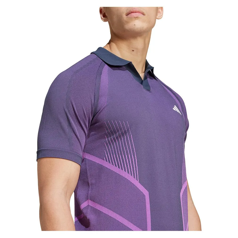 Mens Pro Seamless Tennis Polo Aurora Ink and Preloved Purple