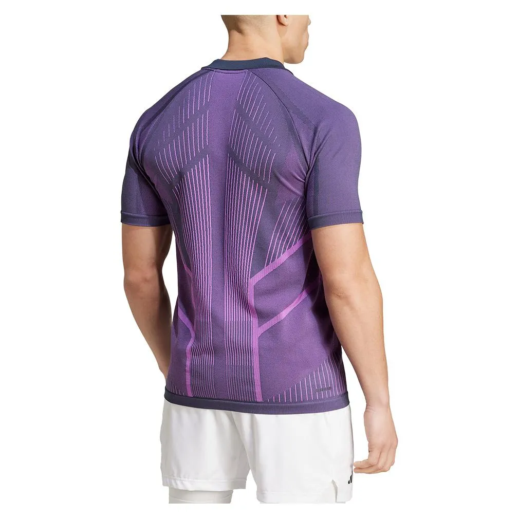 Mens Pro Seamless Tennis Polo Aurora Ink and Preloved Purple