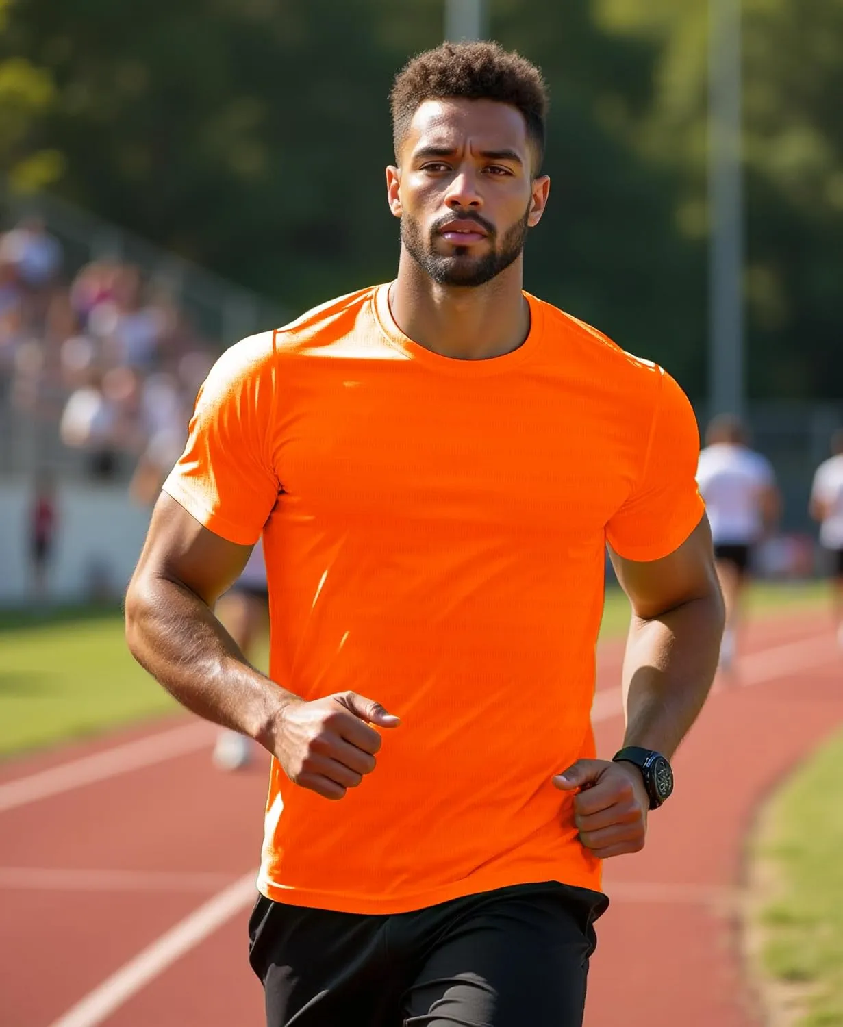 Mens Running Shirt Quick Dry Fit Short Sleeve Performance T-Shirt Moisture Wicking Ourdoor Active Wear Reflective