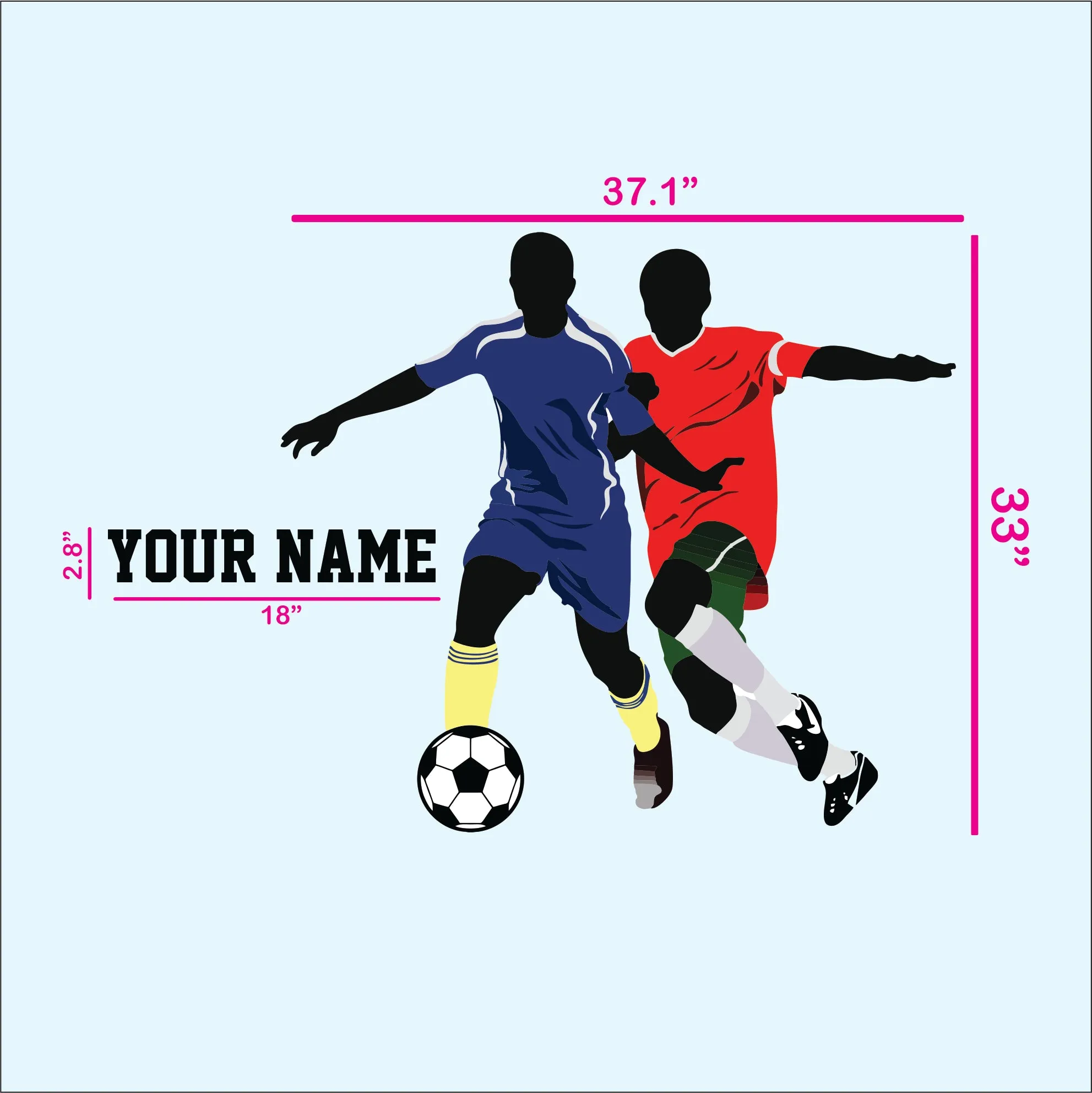 New Football Wall Name Sticker