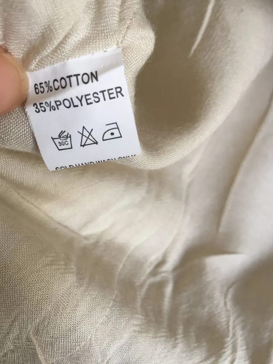 ONE WAY Size 8 Cotton linen look crop top bow straps Preppy oatmeal