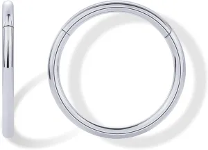 PAVOI 14K Gold Plated Titanium Clicker Hoop Earrings for Women Men | Hinged Huggie Earring | Cartilage Helix Nose Ring Tragus Rook Septum Piercing Jewelry 16-18-20 Gauges