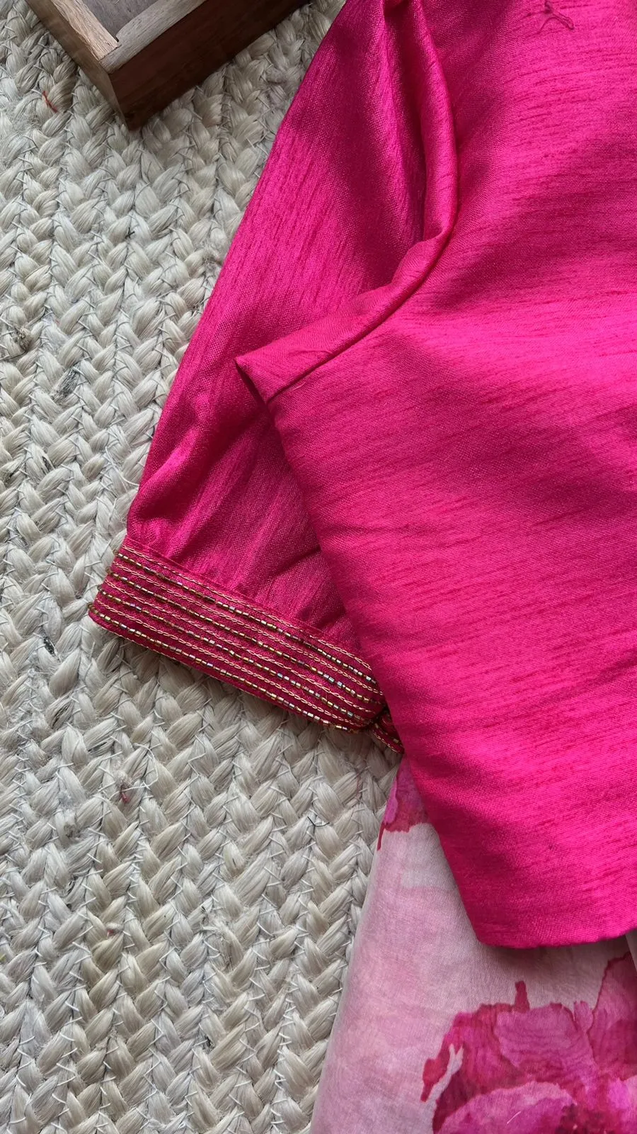 Pink silk hand worked blouse ( only blouse)