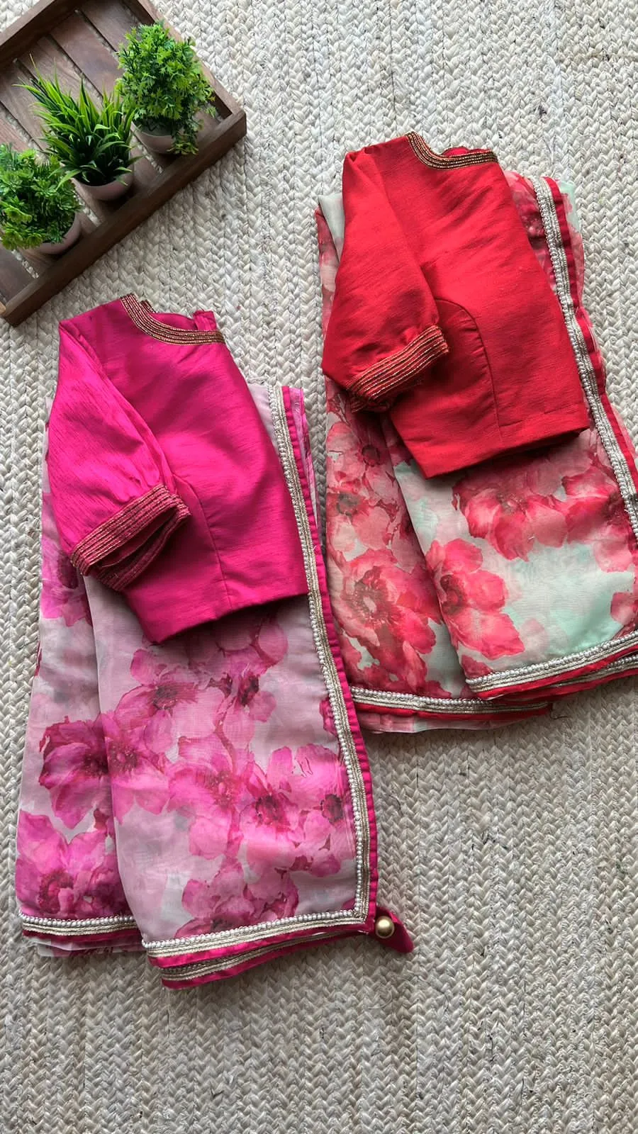 Pink silk hand worked blouse ( only blouse)