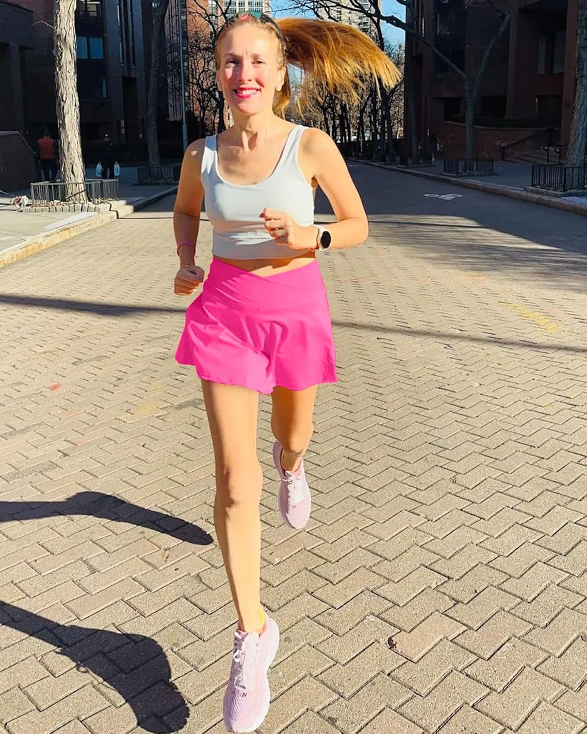 Pleated Tennis Skirt with Pockets Golf Skorts for Woman Athletic Summer Skirts with Shorts Cross Waist