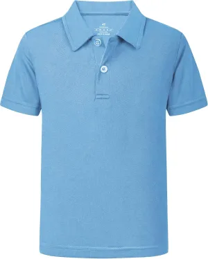 QBK 2T-16Y Boys' School Uniform Pique Polo Kids Performance Neon Short Sleeve Collared Golf Shirt for Toddler to Youth