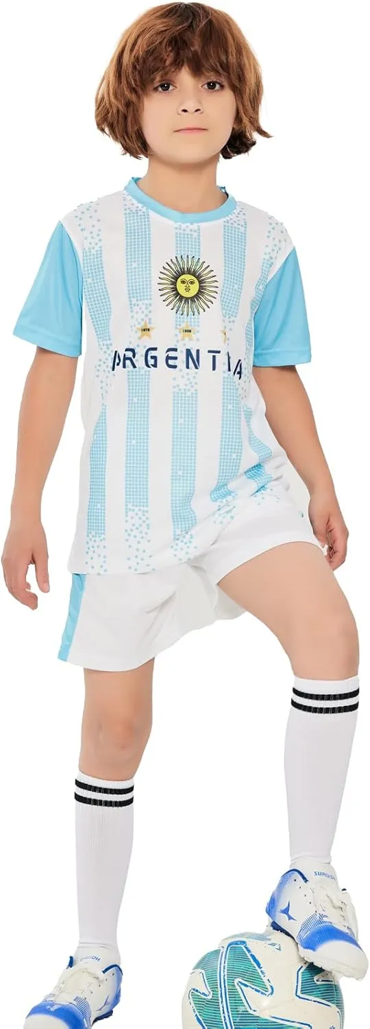 Soccer Jerseys for Kids Boys & Girls,Youth Soccer Jersey Practice Outfits Football Training Uniforms Set 4-16Y