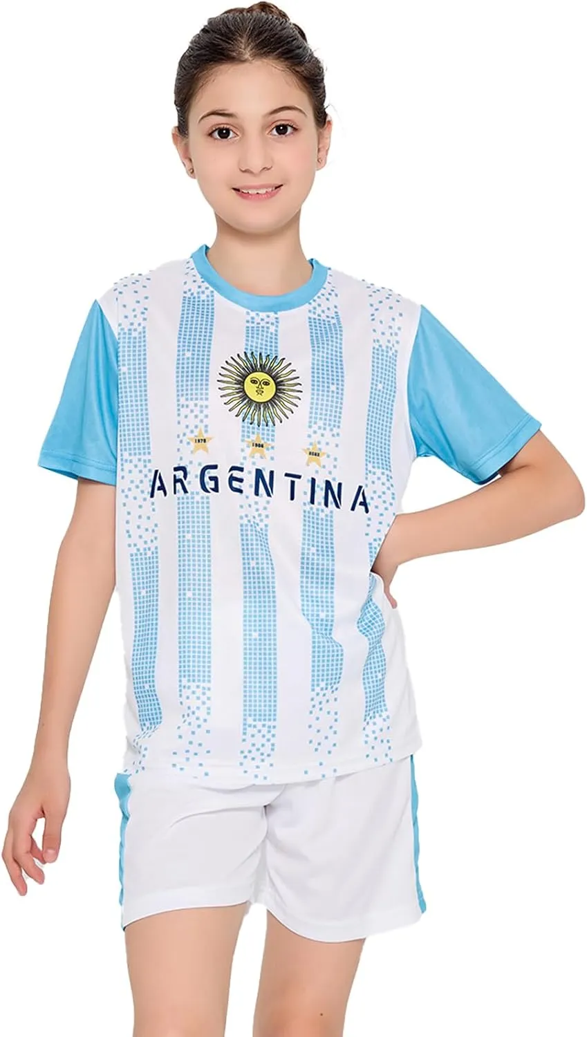 Soccer Jerseys for Kids Boys & Girls,Youth Soccer Jersey Practice Outfits Football Training Uniforms Set 4-16Y
