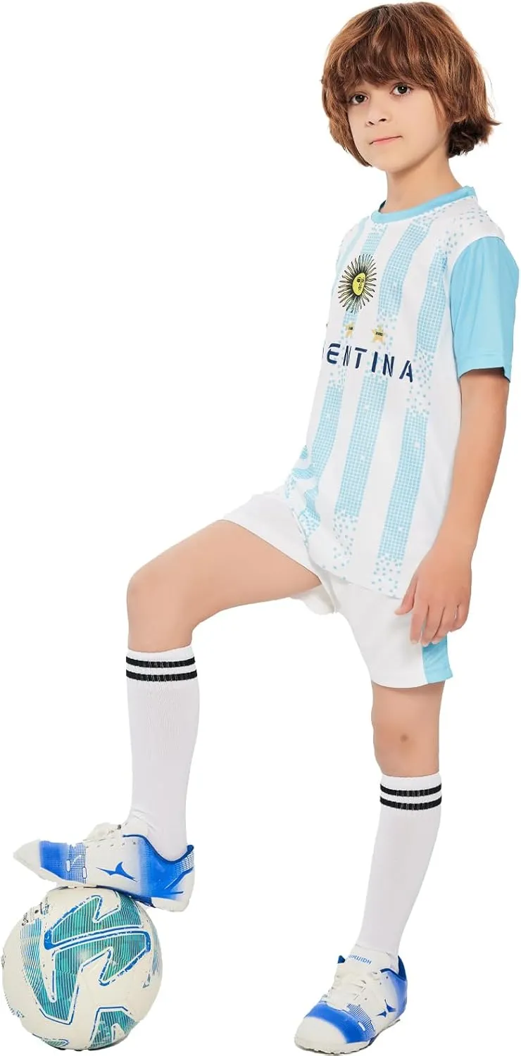Soccer Jerseys for Kids Boys & Girls,Youth Soccer Jersey Practice Outfits Football Training Uniforms Set 4-16Y
