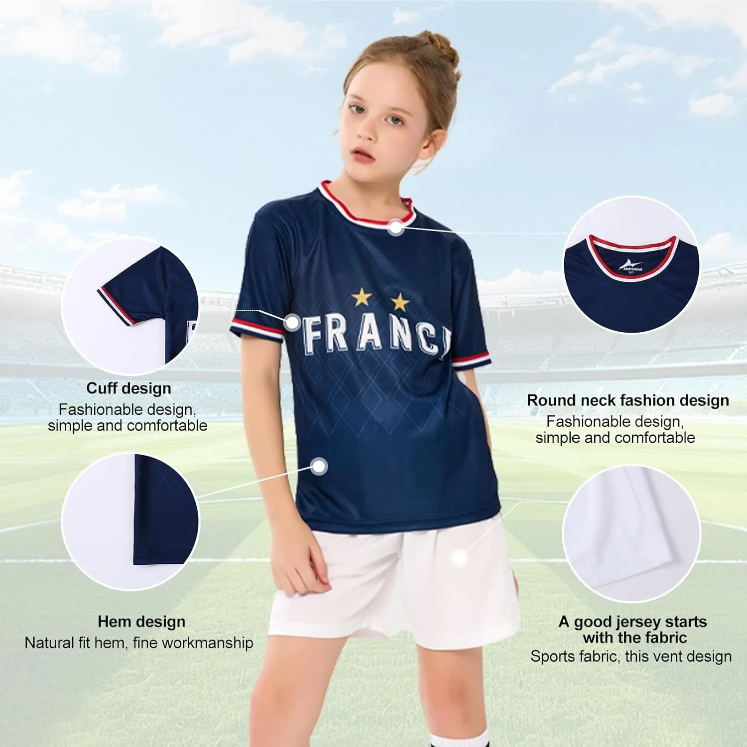 Soccer Jerseys for Kids Boys & Girls,Youth Soccer Jersey Practice Outfits Football Training Uniforms Set 4-16Y