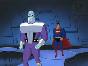 Superman the Animated Series Original Production Cel: Superman and Brainiac