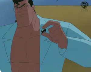 Superman the Animated Series Original Production Cel with Matching Drawing: Clark Kent