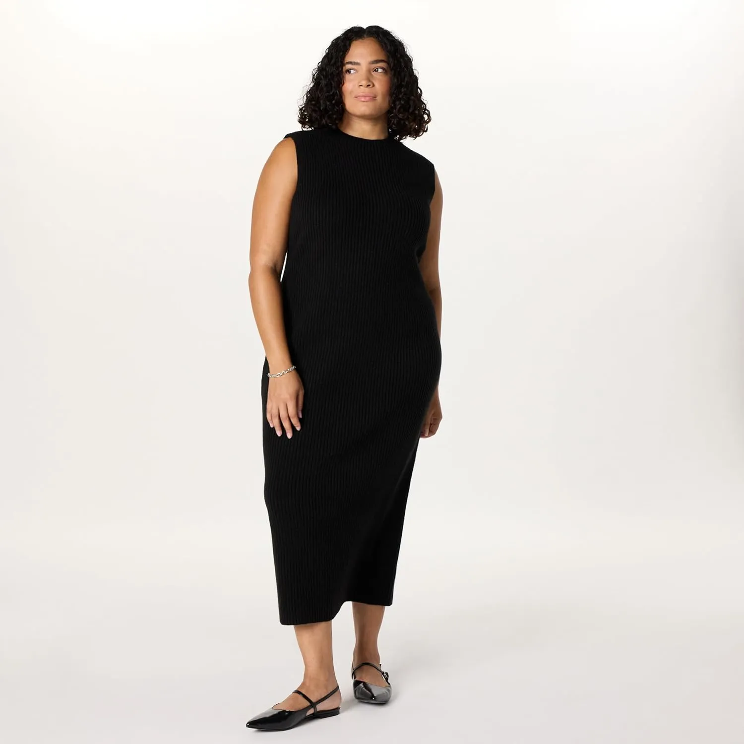 The Drop Women's Jodi Mock Neck Dress Sweater Maxi