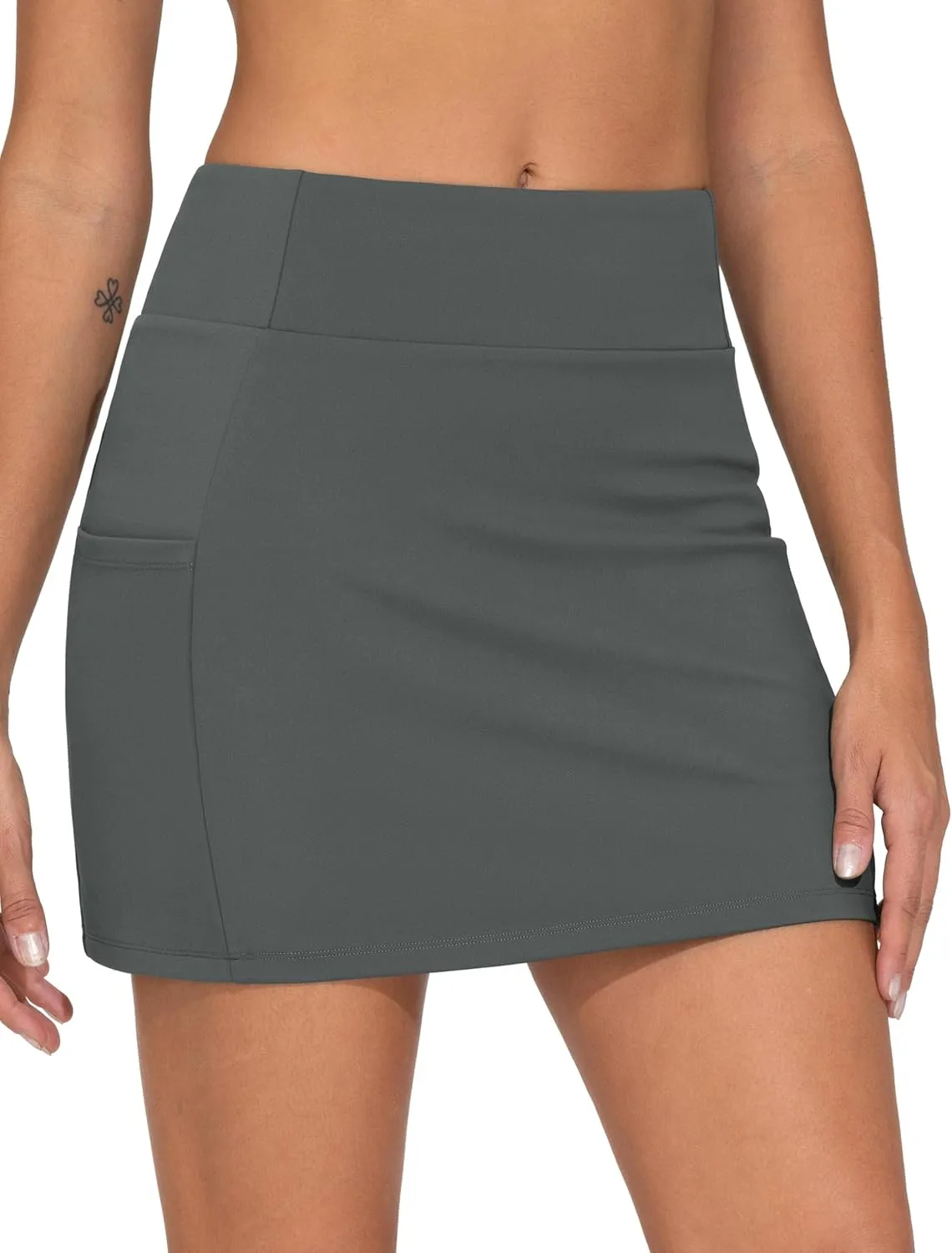 THE GYM PEOPLE Women's High Waisted Golf Skorts Tennis Mini Athletic Active Skirts Built-in Shorts with 3 Pockets