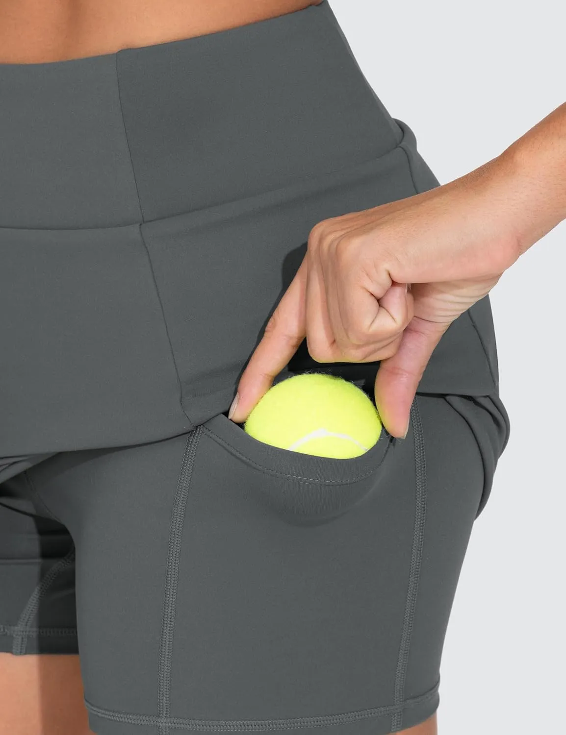 THE GYM PEOPLE Women's High Waisted Golf Skorts Tennis Mini Athletic Active Skirts Built-in Shorts with 3 Pockets