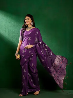 Women Party Wear Dola Cotton Saree With Un Stitched Blouse