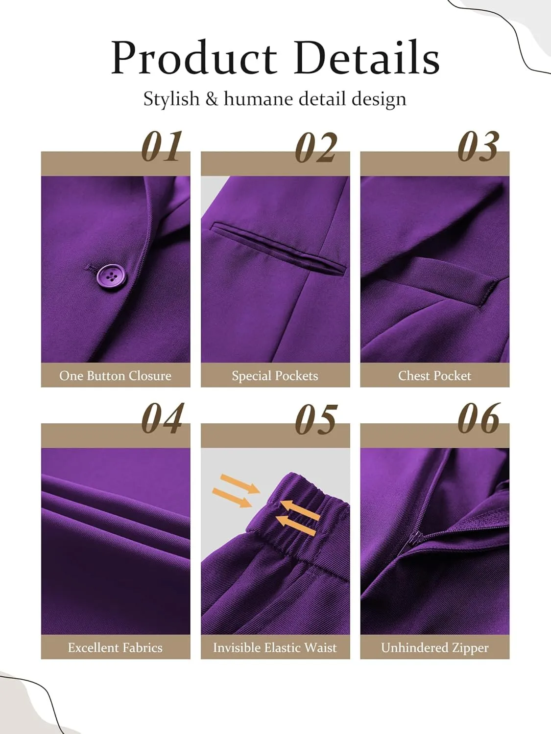 Women's 3 Piece Suit Business Casual One Button Blazer Camisole and Wide Leg Pants Set