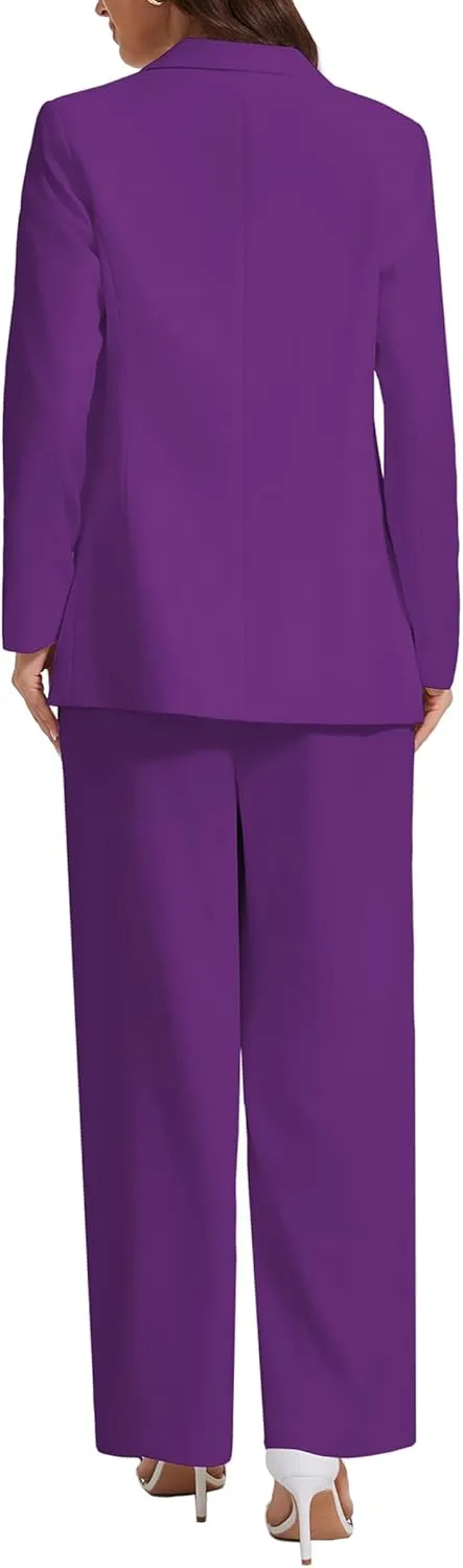 Women's 3 Piece Suit Business Casual One Button Blazer Camisole and Wide Leg Pants Set
