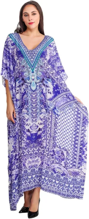 Women's Caftan Dress - Beachwear Coverup Kaftan Casual Long Maxi Lougewear One Size Dresses for Girls & Women