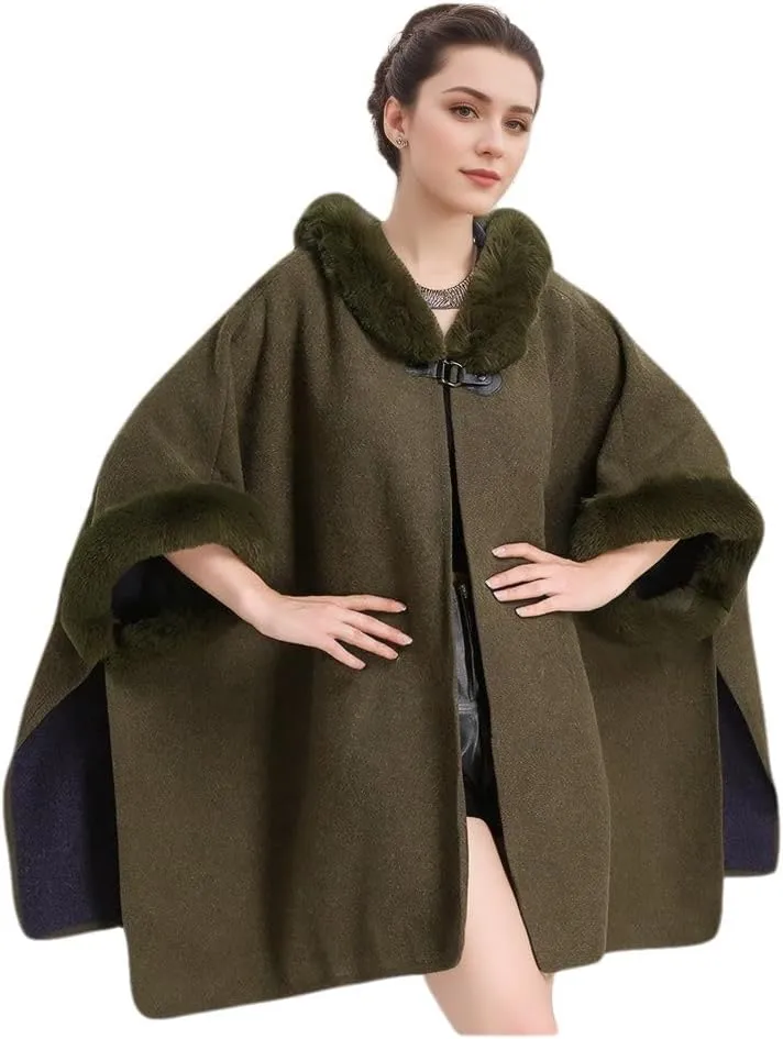 Women's Cardigan Shawl Cape Cloak Winter Warm Hoodie Cardigan Coat