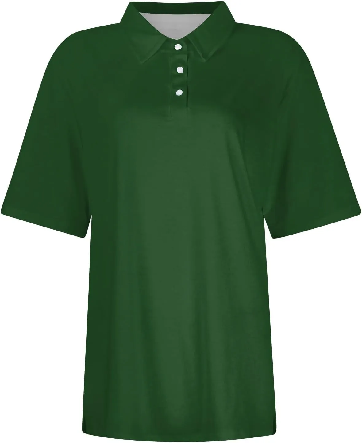 Womens Golf Shirt Polo Neck Short Sleeve Button Basic Top Summer Business Casual Tunic