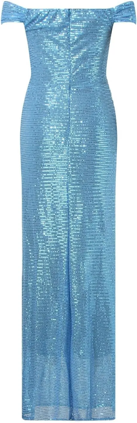 Women's Sequin Prom Dresses with Slit Mermaid Long Ball Gown Ruched Sparkly Formal Evening Gown