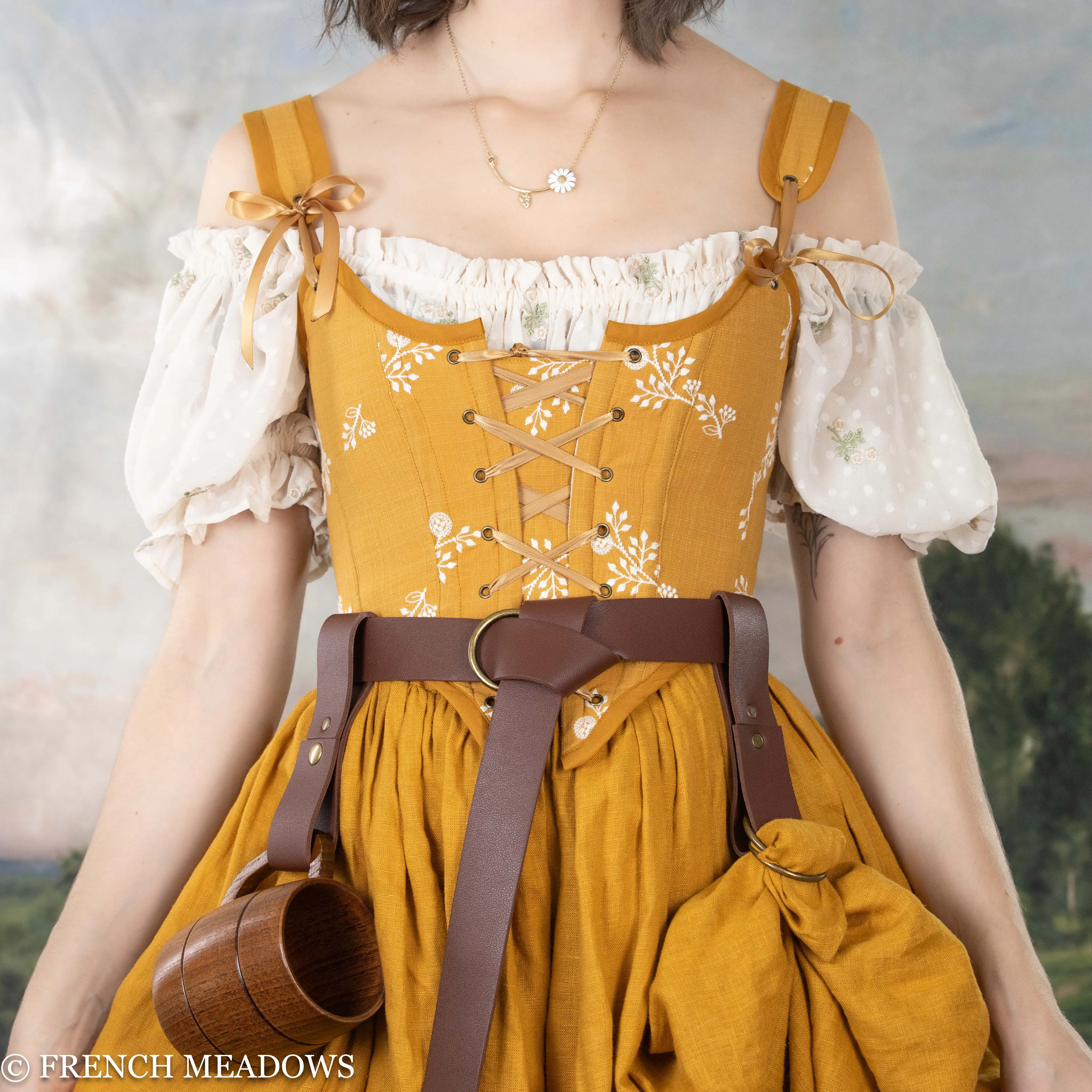 Yellow Floral Renaissance Bodice